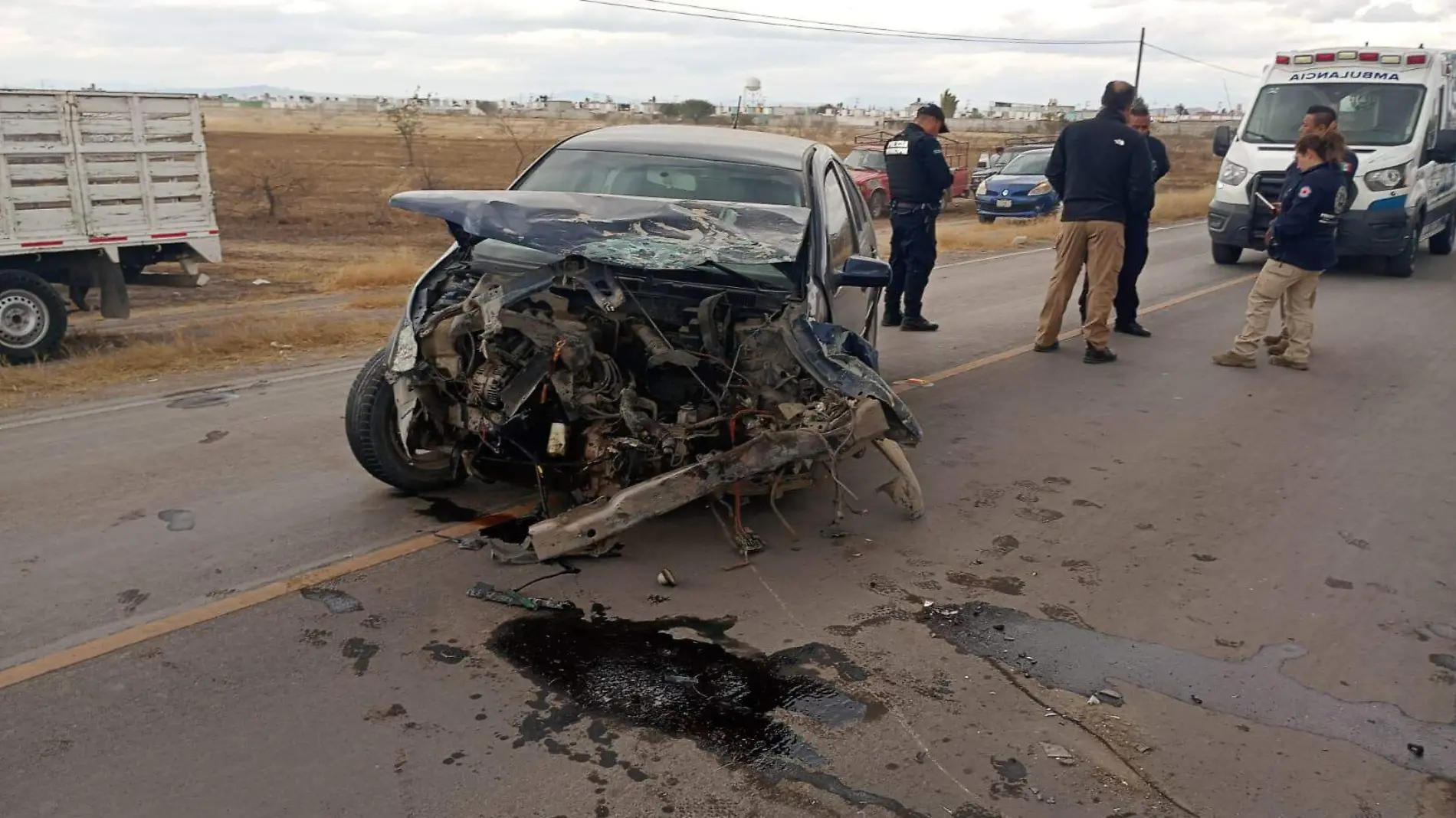 SJR POLI EL AUTO QUEDO DESTROZADO